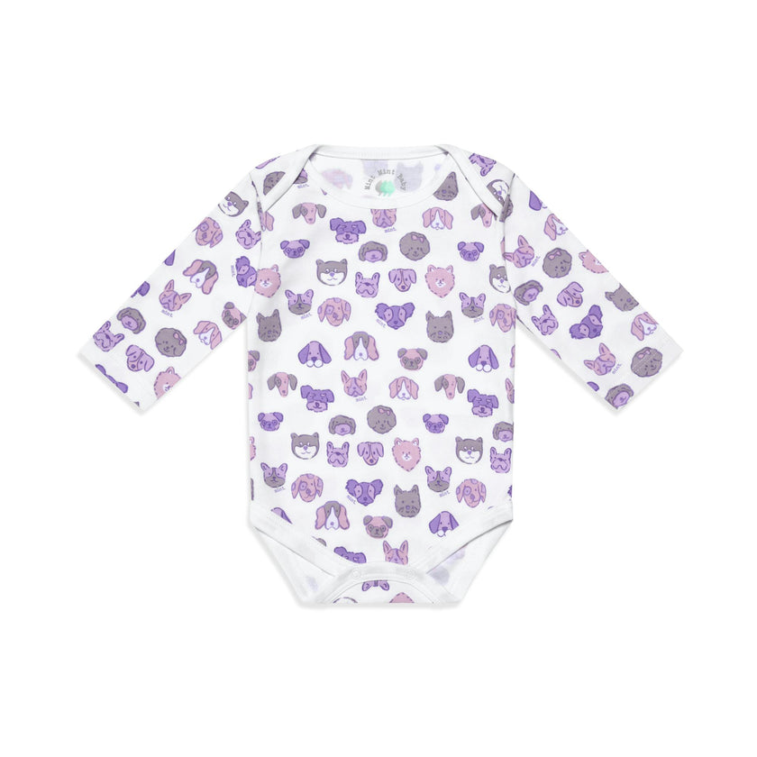 Mini Woof Squad Lilac Long sleeve Bodysuit