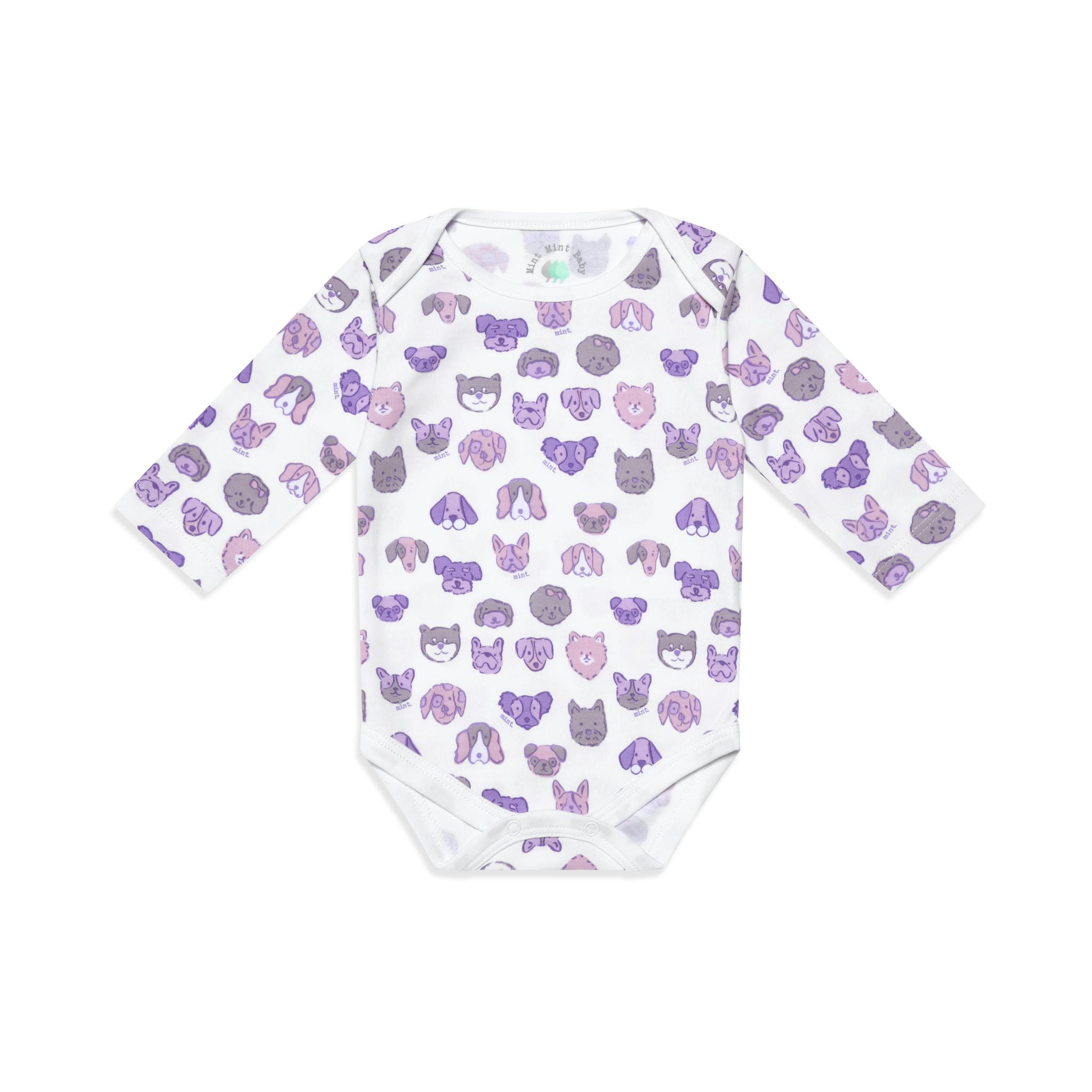 Mini Woof Squad Lilac Long sleeve Bodysuit
