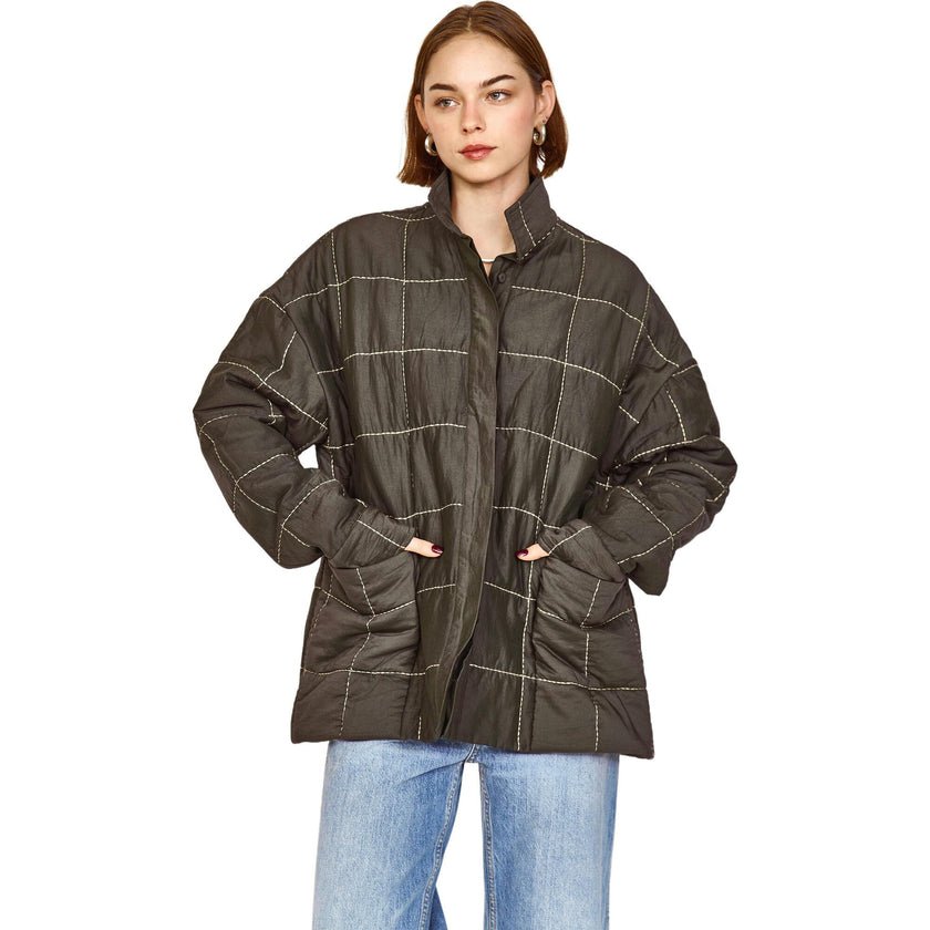 Tahoe Quilted Jacket in Black Olive