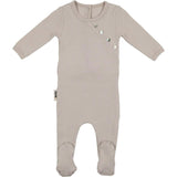 Boys Quilted Waffle Round Neck Long Sleeve Cross Buttoned Footie
