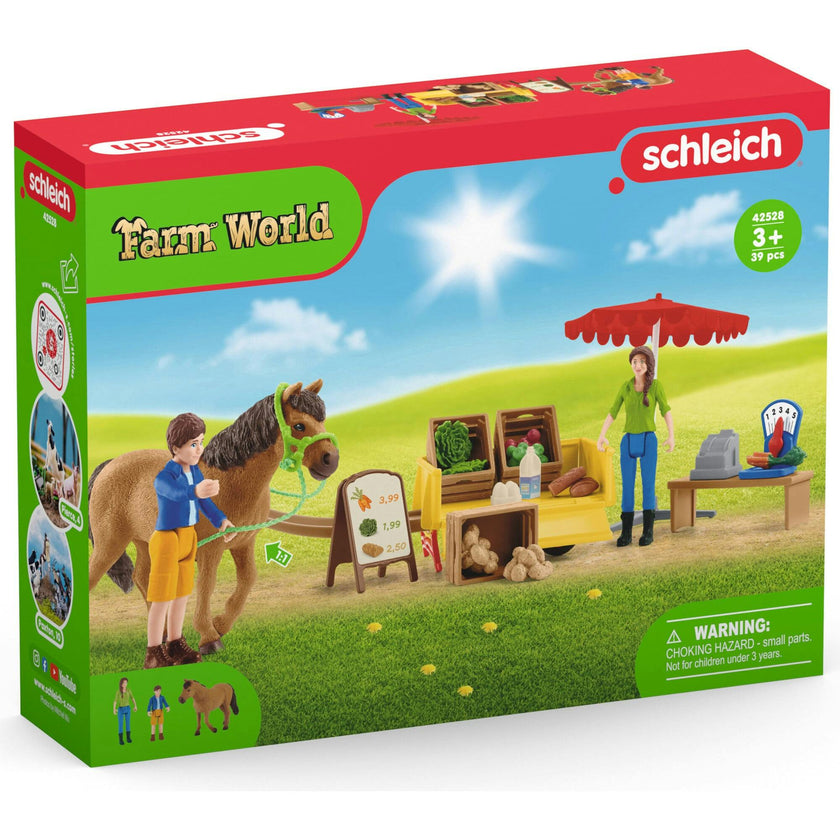 Schleich Farm World: Sunny Day Mobile Farm Stand - Produce Stand Playset