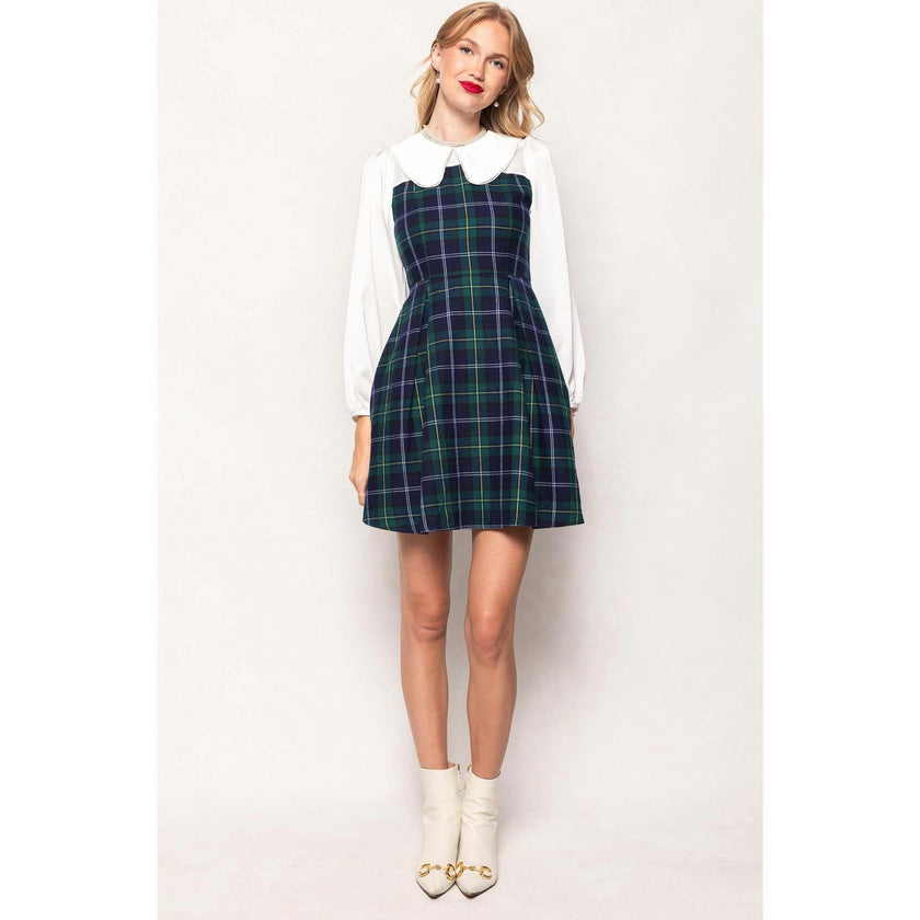 Tawny Dress in Nocturne Plaid