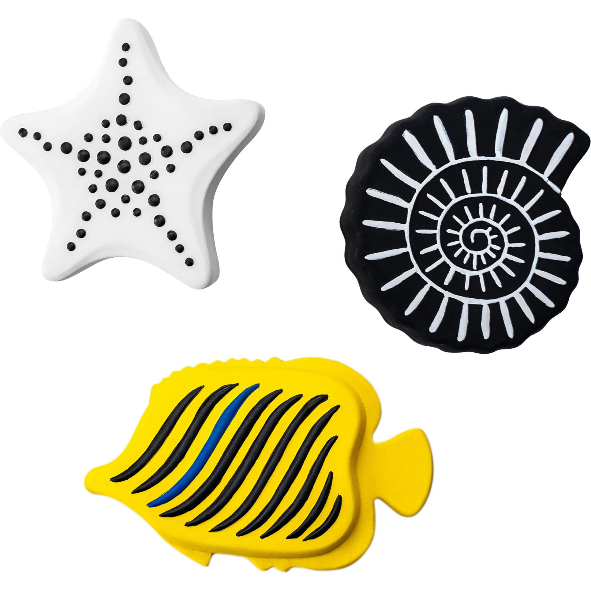 NATURAL RUBBER SENSORY BATH TOYS 3-PACK - Suitable from birth