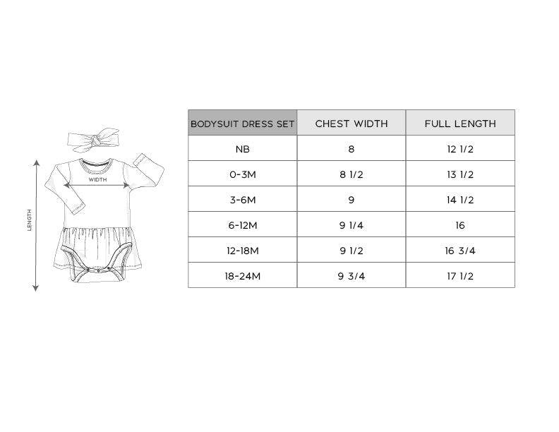Baby Girl Long Sleeve Bodysuit Dress Set in Lil Sis in Dusky Orchid