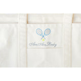 Tennis Embroidered Medium Canvas Tote