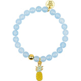 Gemstone Bracelet With Pineapple Enamel Charm
