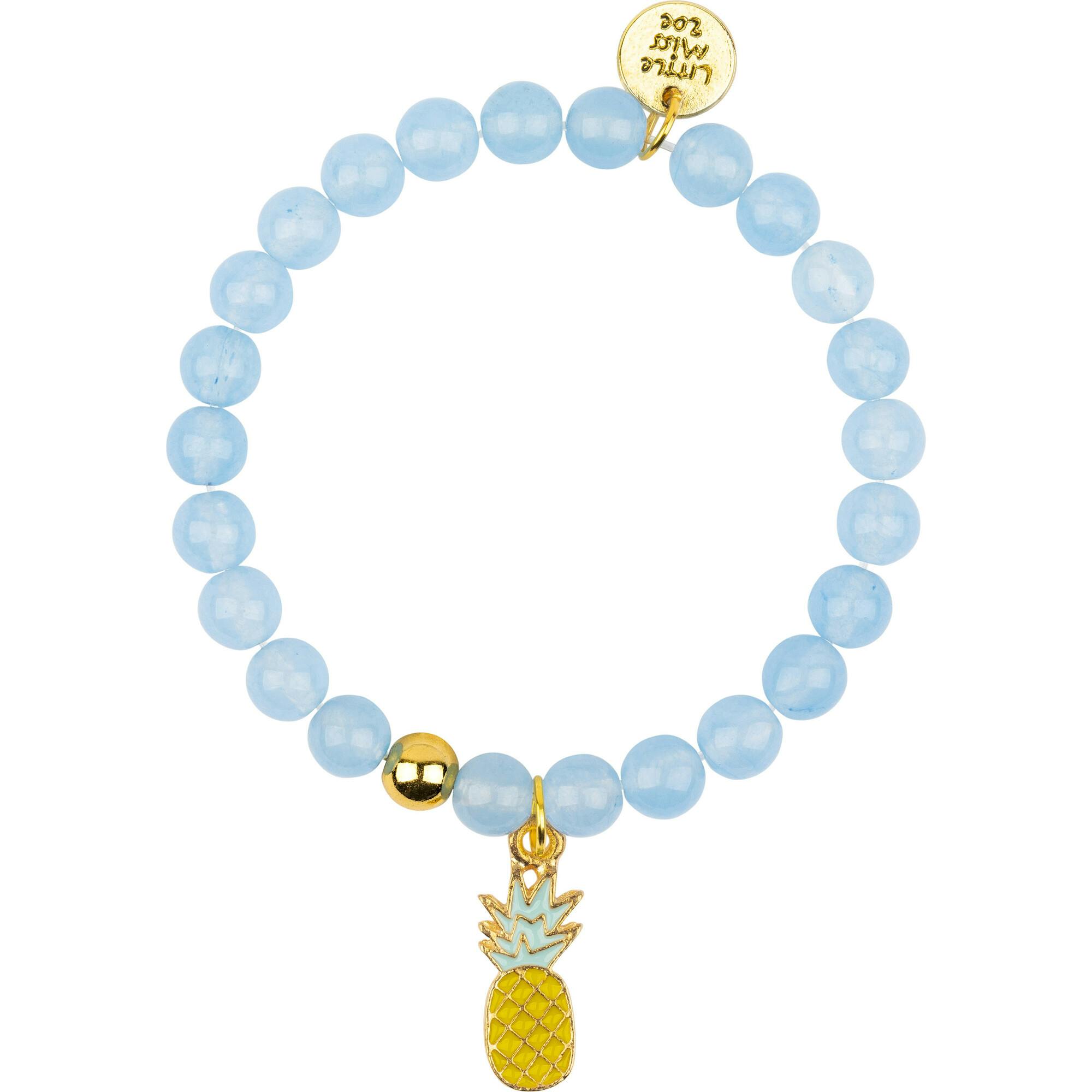 Gemstone Bracelet With Pineapple Enamel Charm