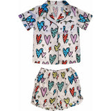Rainbow Cheetah Heart Short Set