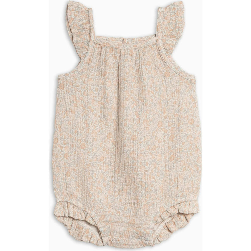 Sandra Muslin Tank Bubble Romper - Belmont Floral / Shell + Powder