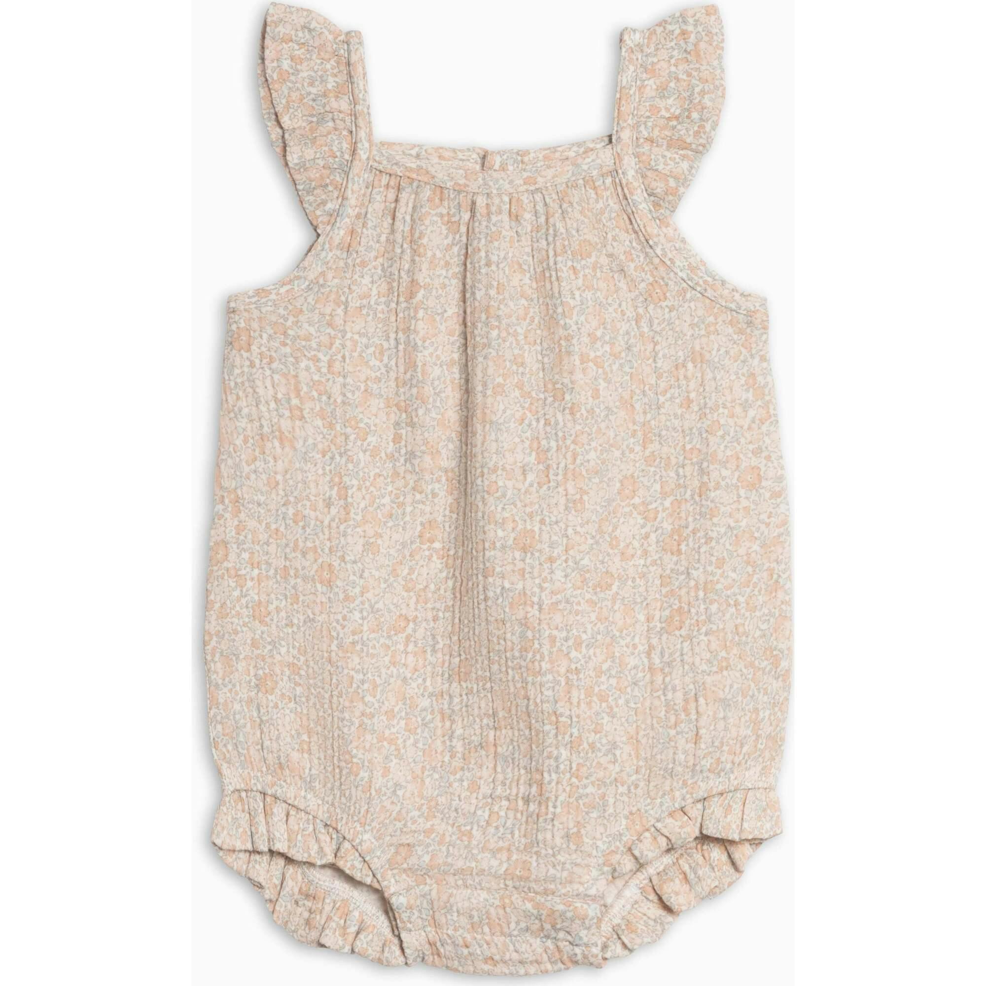 Sandra Muslin Tank Bubble Romper - Belmont Floral / Shell + Powder