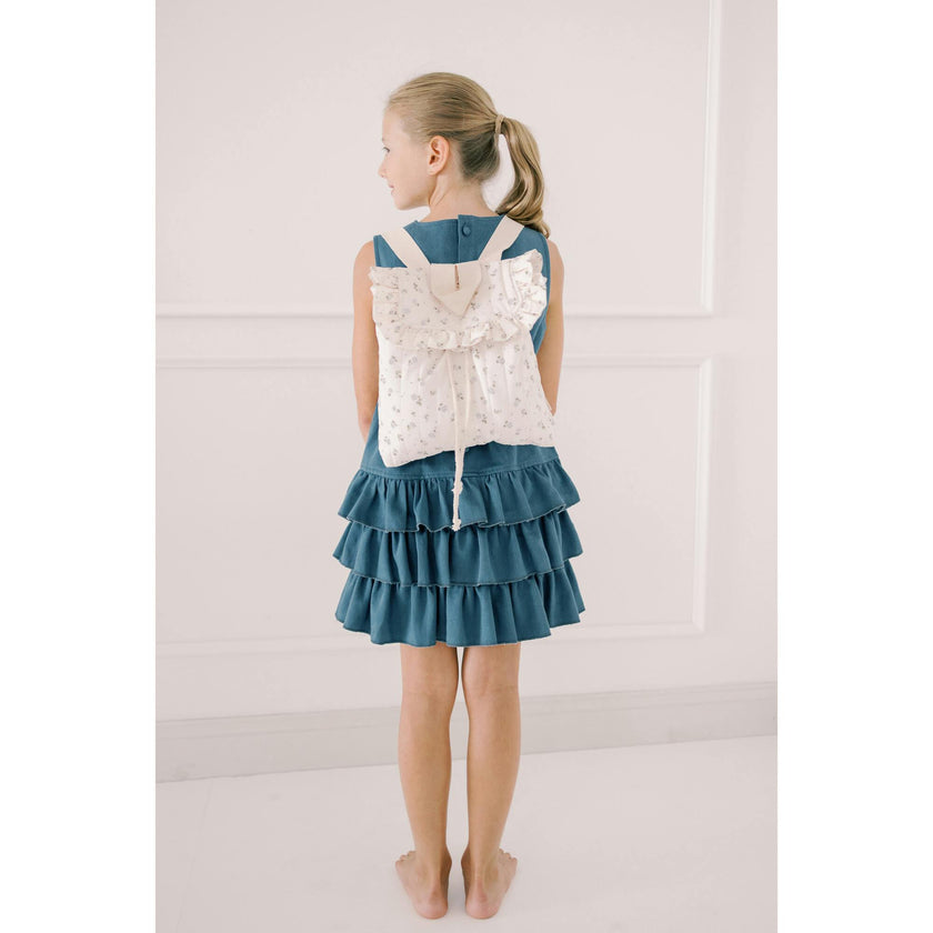 Eloise Quilted Backpack in Vintage Petite Blue