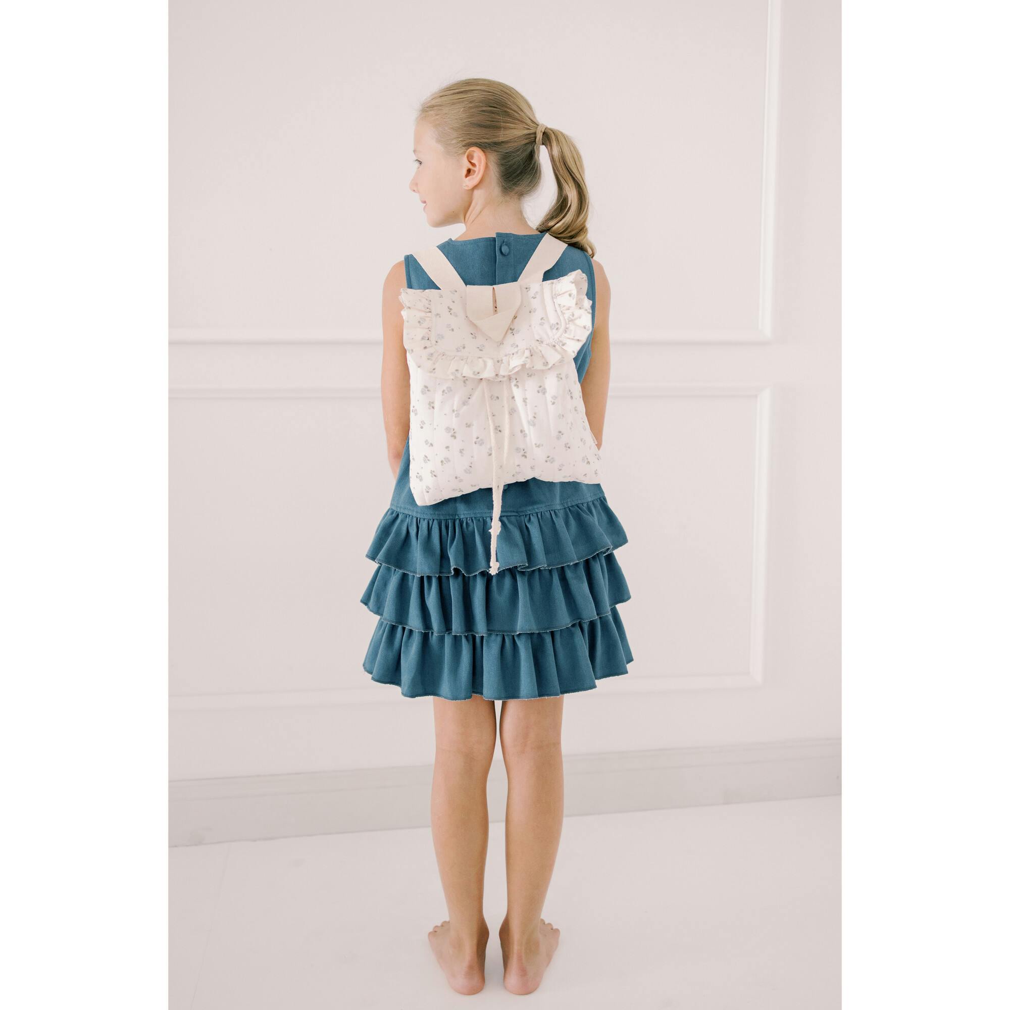 Eloise Quilted Backpack in Vintage Petite Blue