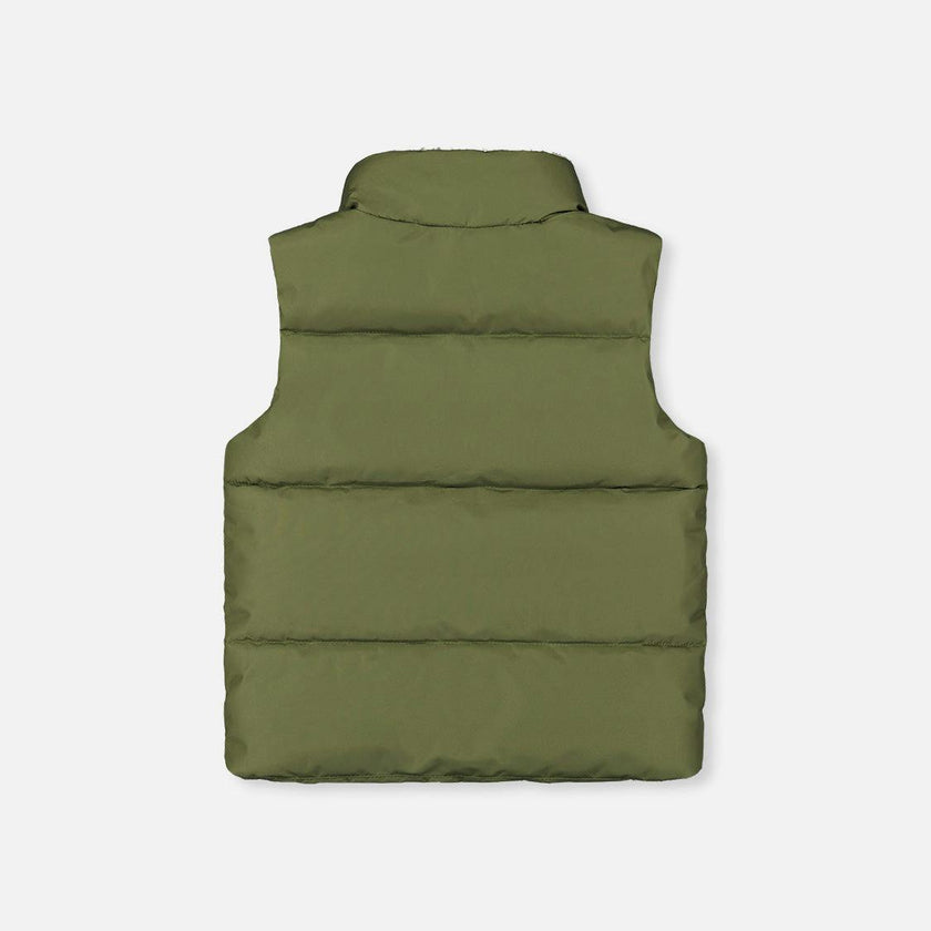 Sleeveless Mid-Season Vest Olive Green