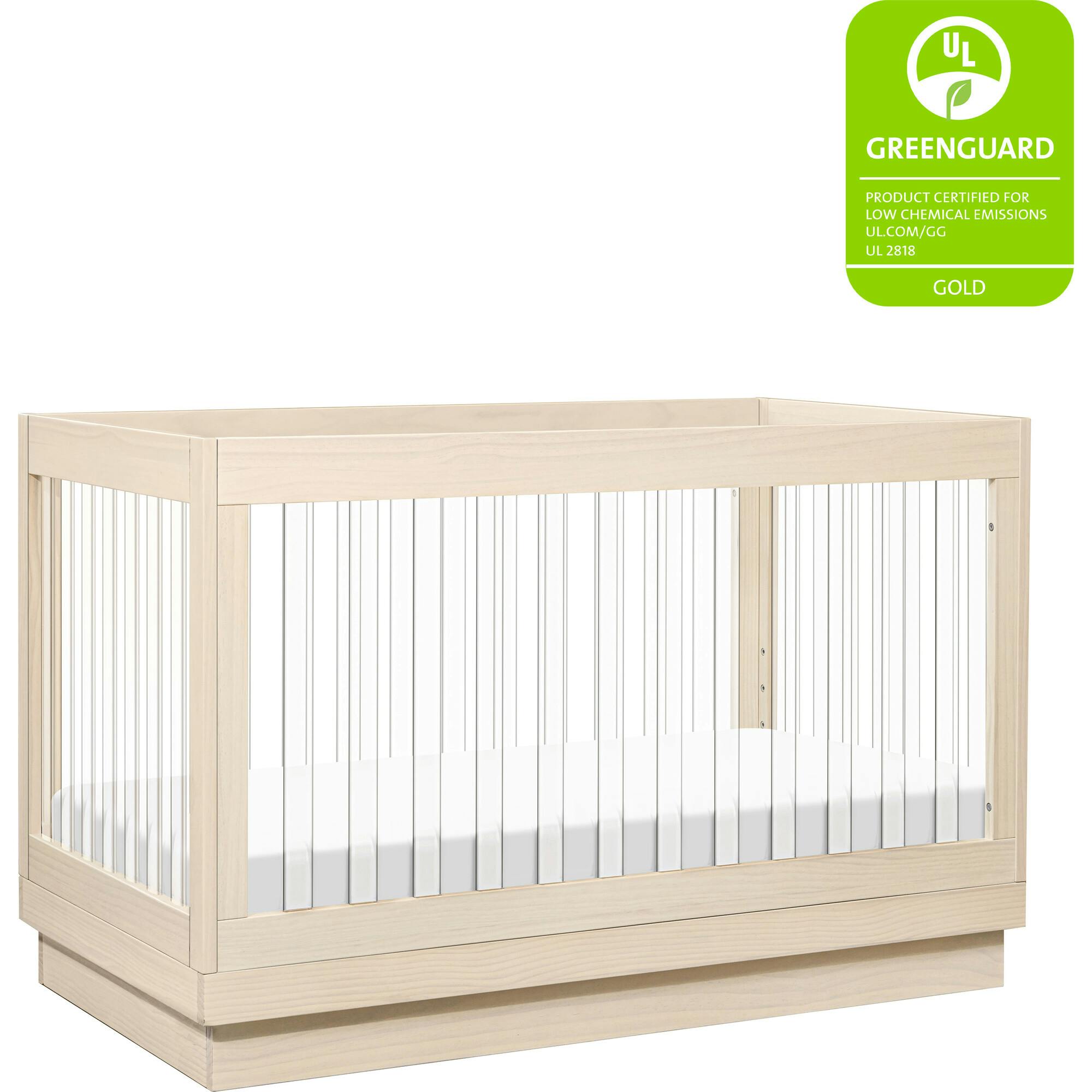Harlow Acrylic 3-In-1 Convertible Crib With Toddler Bed Conversion Kit