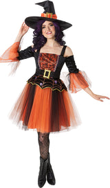Women's Black and Orange Enchanted Witch Costume
