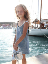 Gems Bow Denim Dress