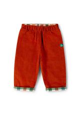 Golden Rainbow Check Reversible Pull On Trousers, Red
