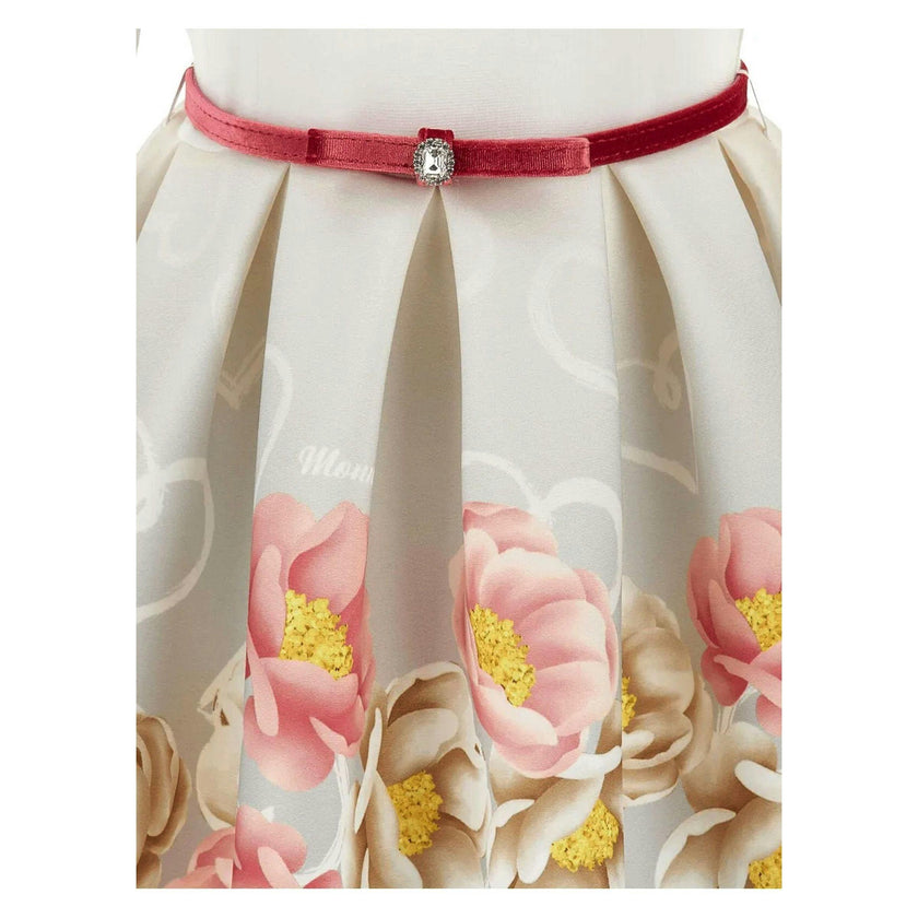 White Floral Print Dress