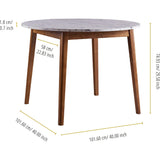 Ashton Wooden Round Dining Table with Faux Marble Top