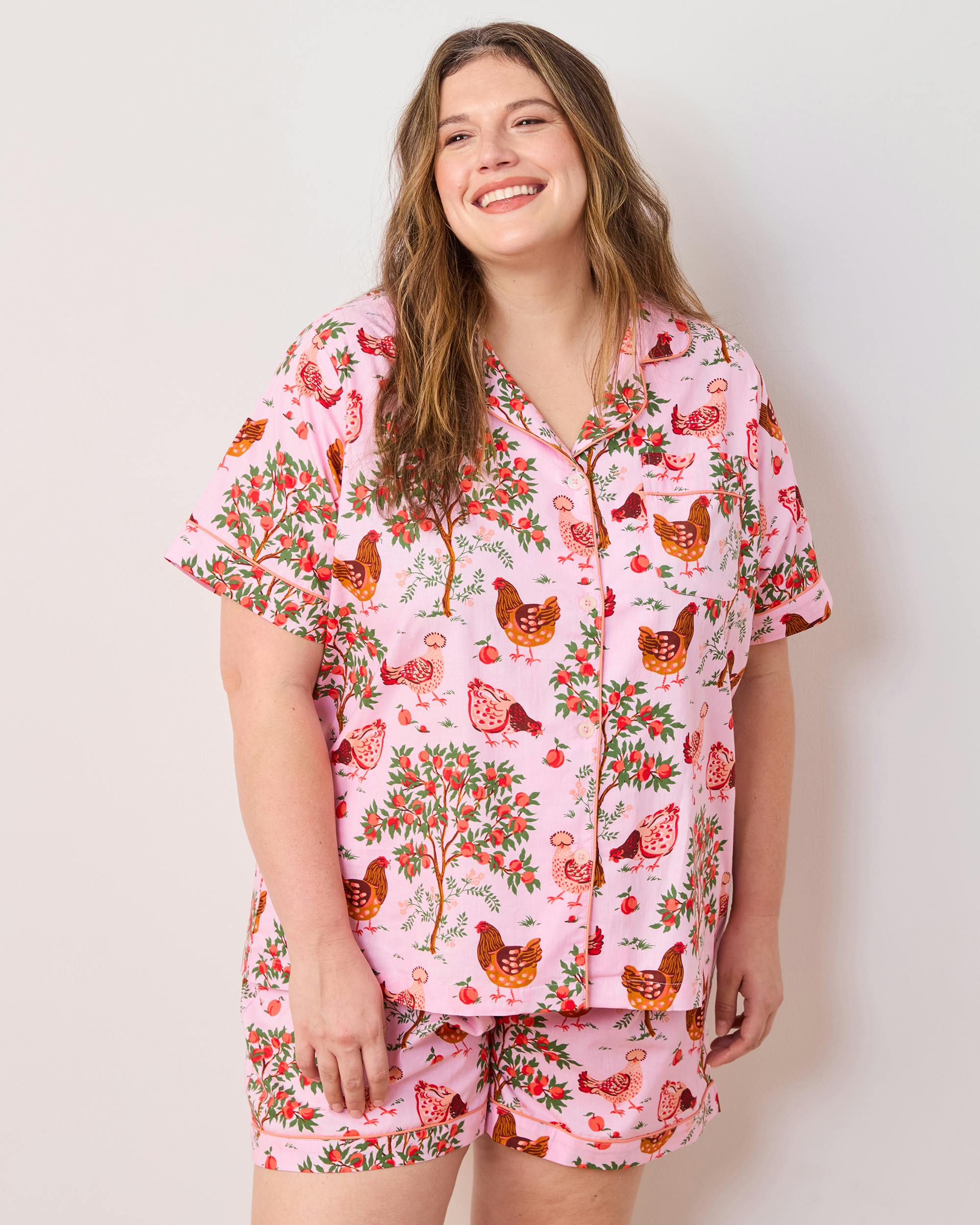 Hen House - Short PJ Set - Ballet Pink