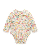 Thick Bodysuit with Collar Wild Flower Print