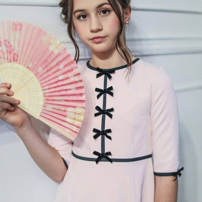 Anais bow dress (blush pink)