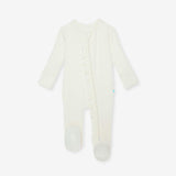 Coconut Pointelle Footie Ruffled Zippered One Piece