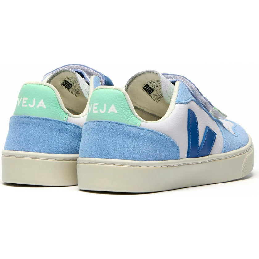VEJA V-10 Chromefree Leather Sneakers - Indigo Ice
