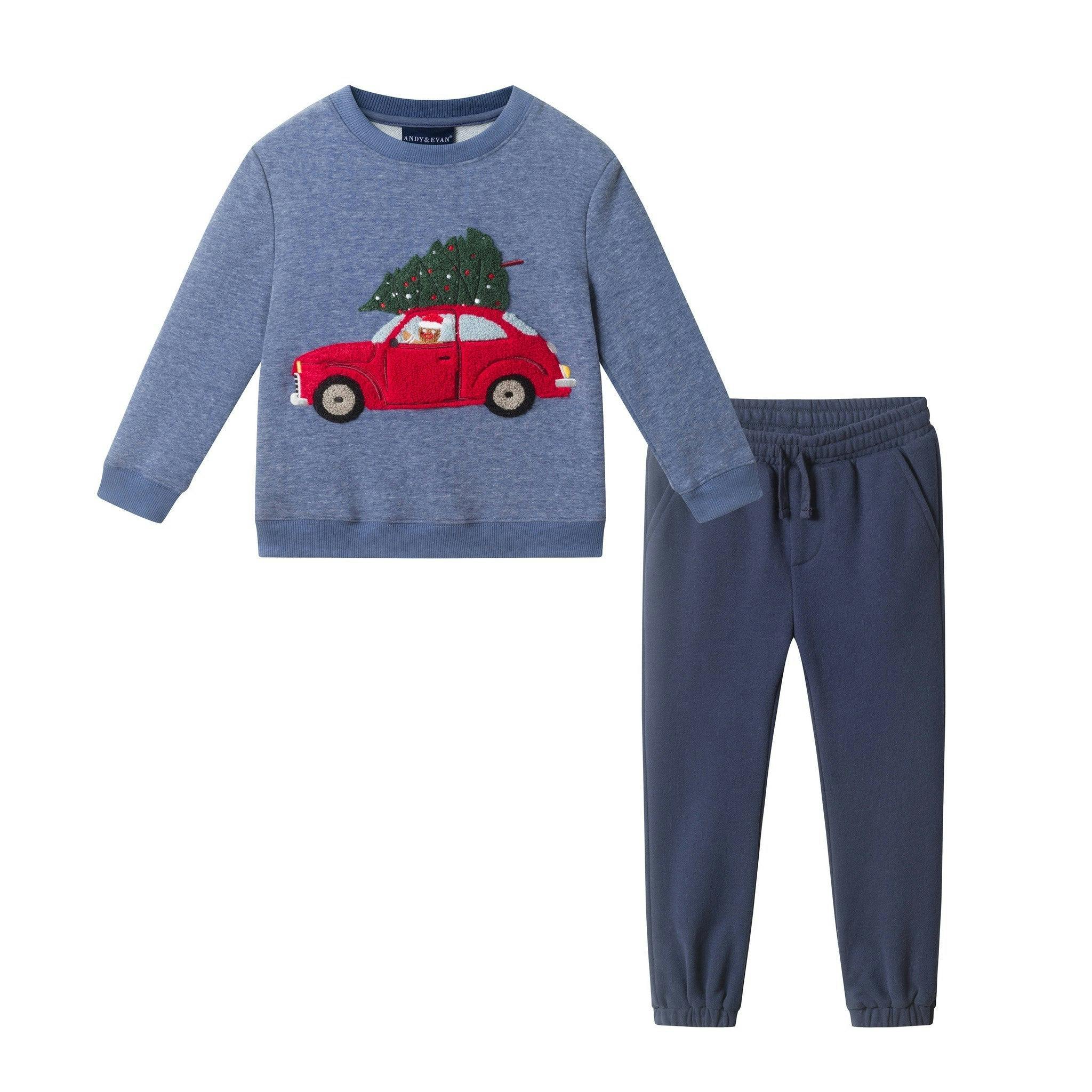 Boys Sweatshirt & Twill Jogger Set | Holiday Car