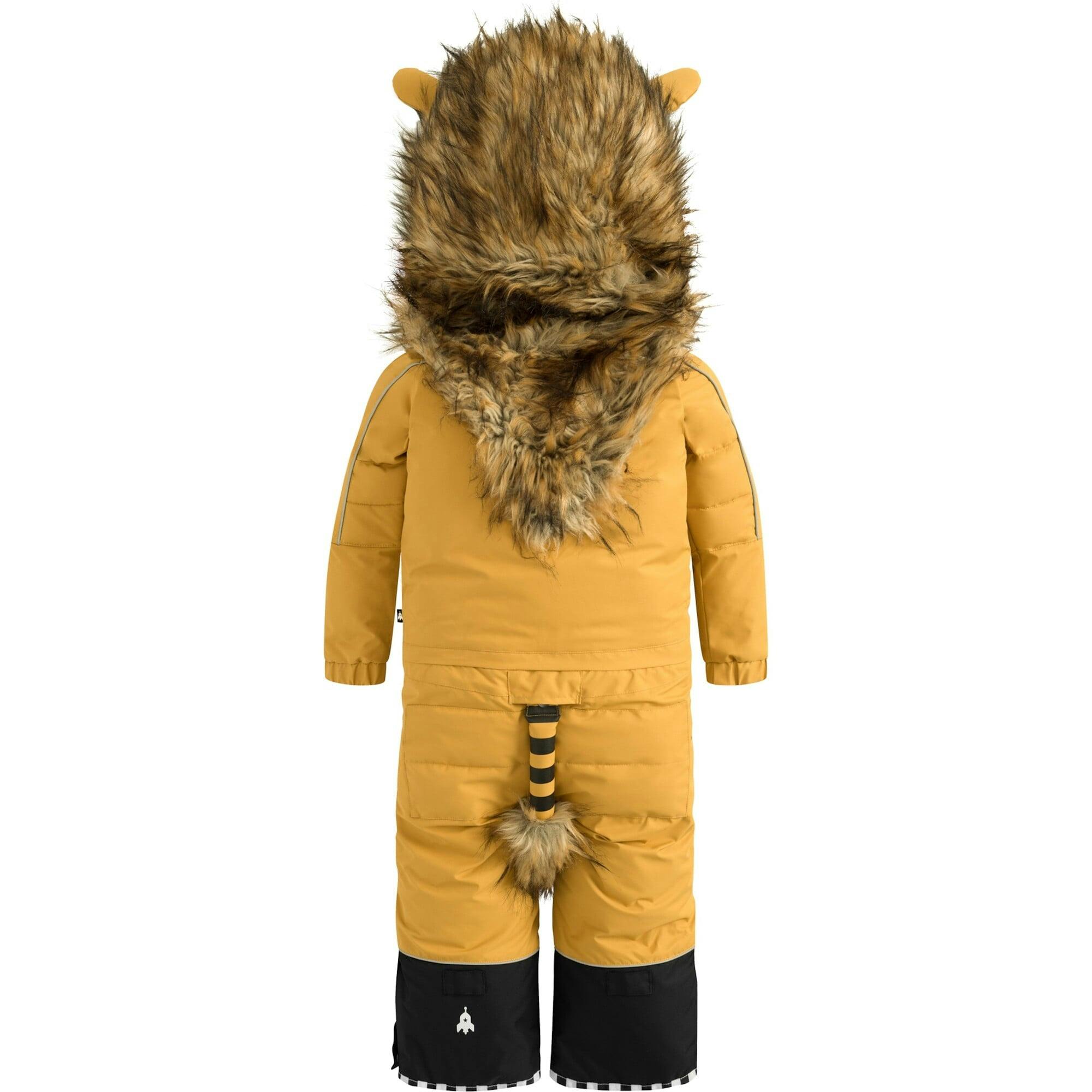 Liodo Adjustable Hood Waterproof Zipper Snowsuit, Brown