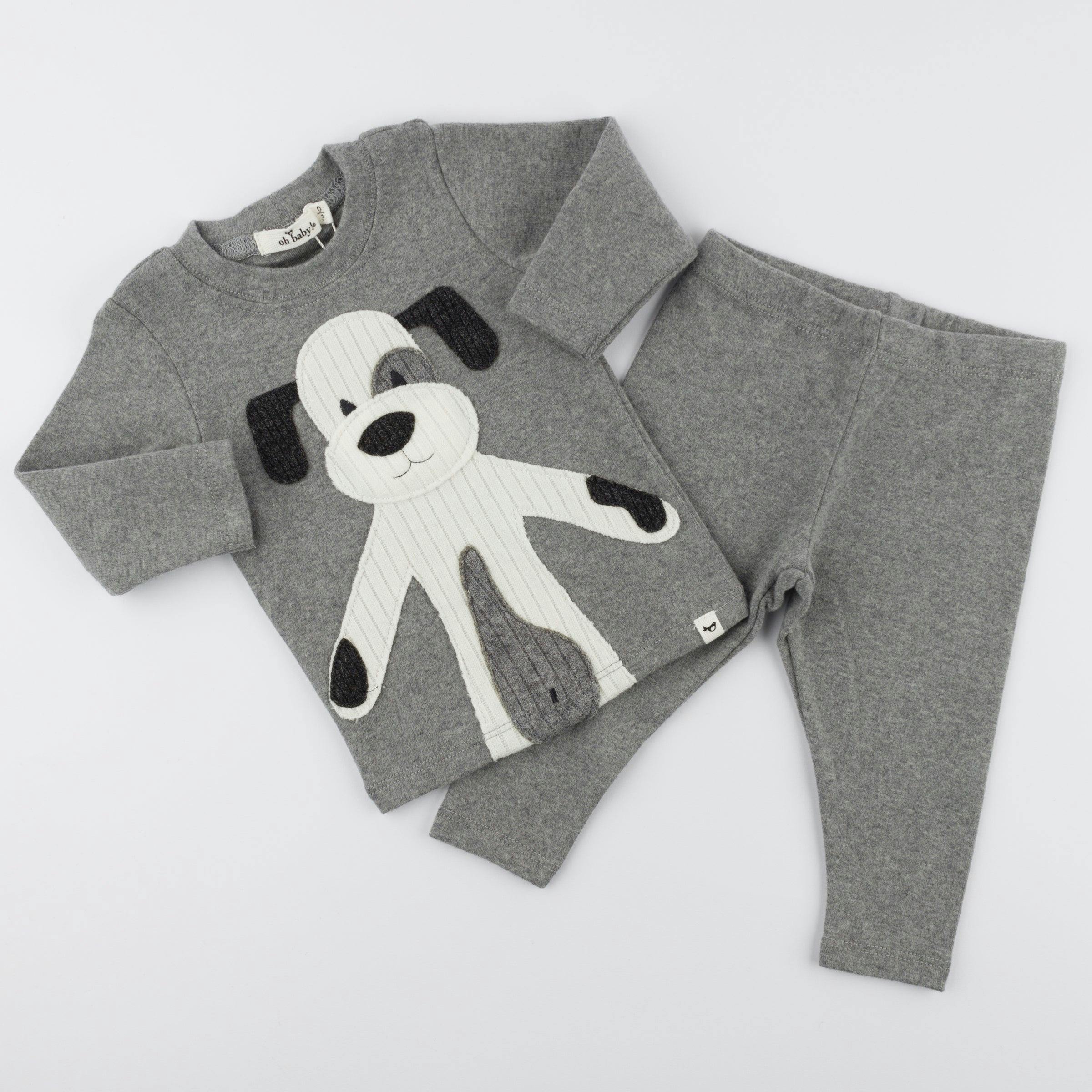 Large Cream Applique L/S 2pc Set
