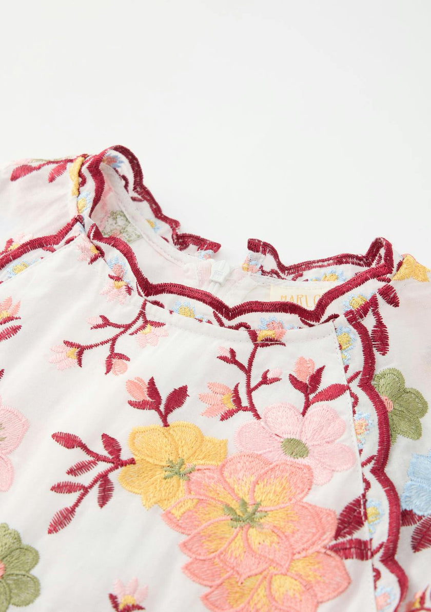 Penelope Cotton Embroidery Mini Dress