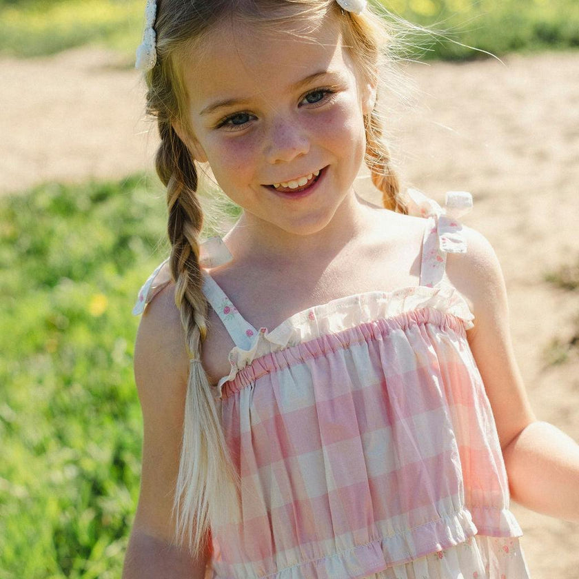 Amber Dress in Pink Gingham