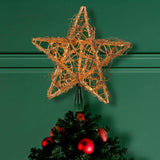 Kurt Adler 20-Light Gold Rattan Star