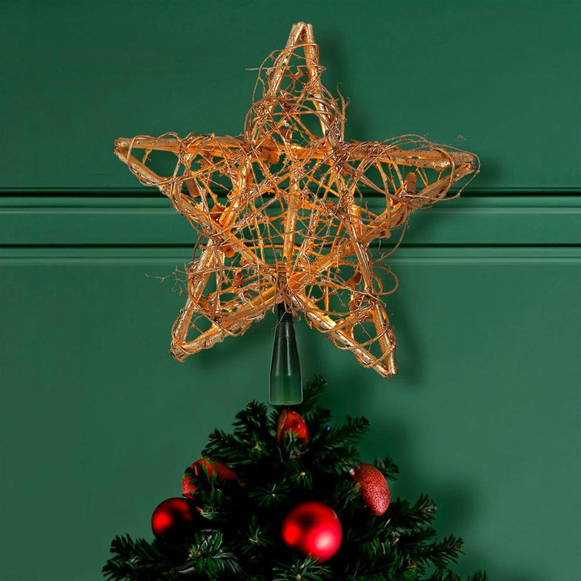 Kurt Adler 20-Light Gold Rattan Star