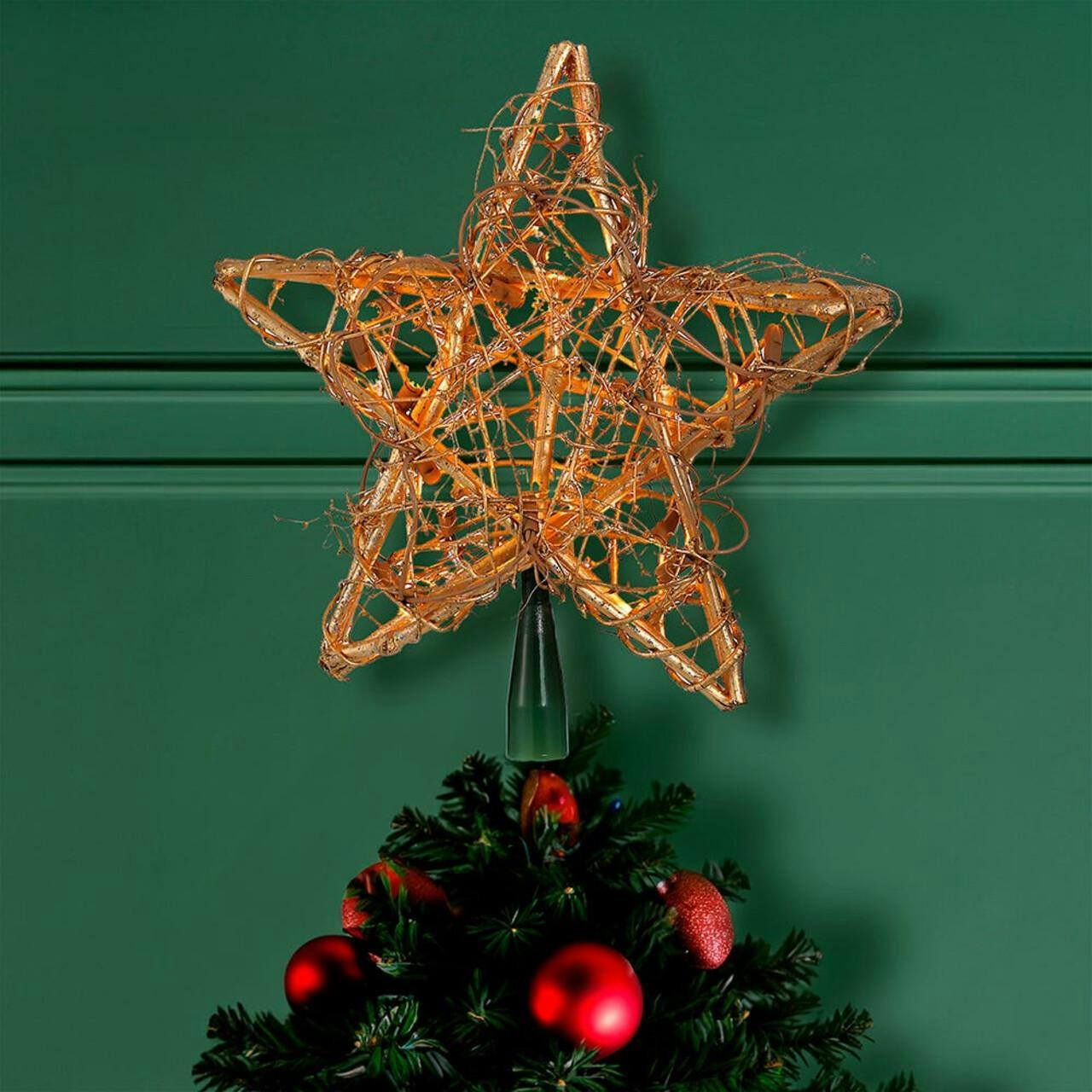 Kurt Adler 20-Light Gold Rattan Star