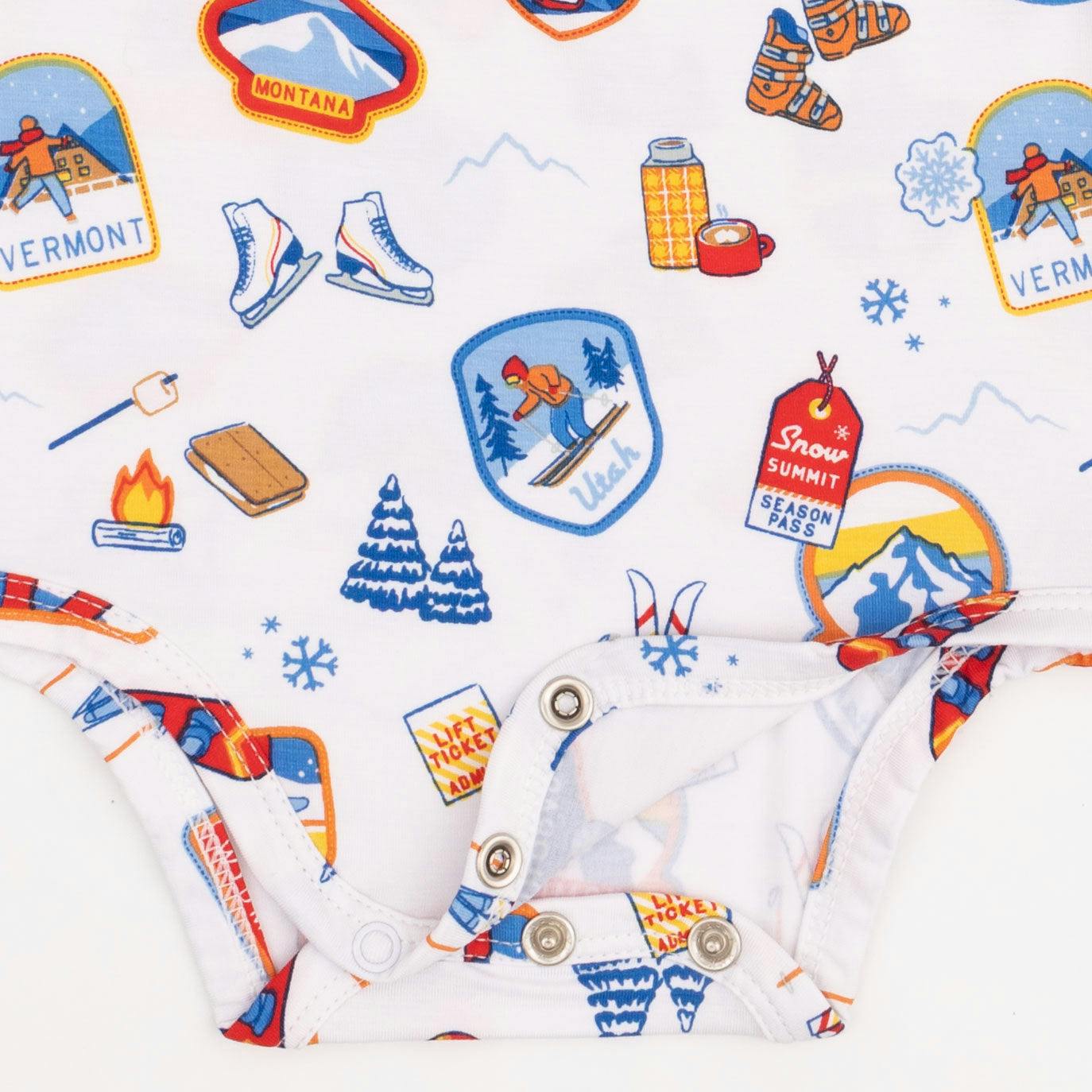 Vintage Ski Patches - Henley Bodysuit