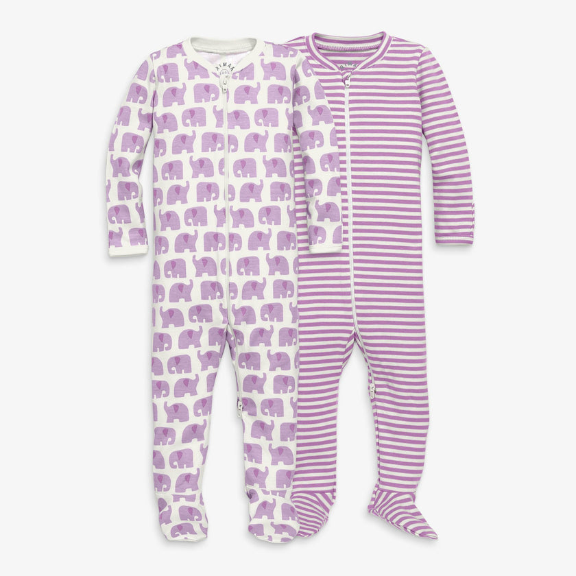 Baby organic zip footie 2-pack gift set