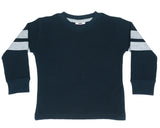 Kids Thermal Shirt - Navy with Heather Taping