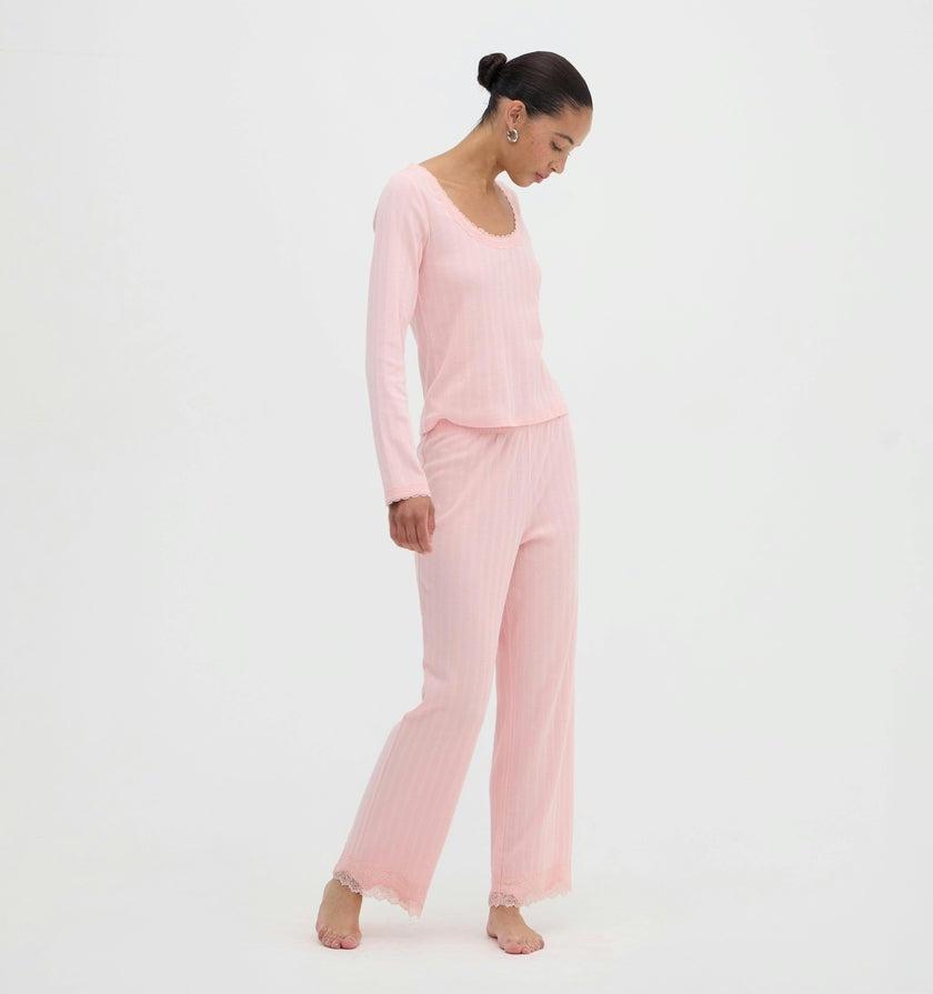 The Filippa Pointelle Pajama Set - Ballet Pink
