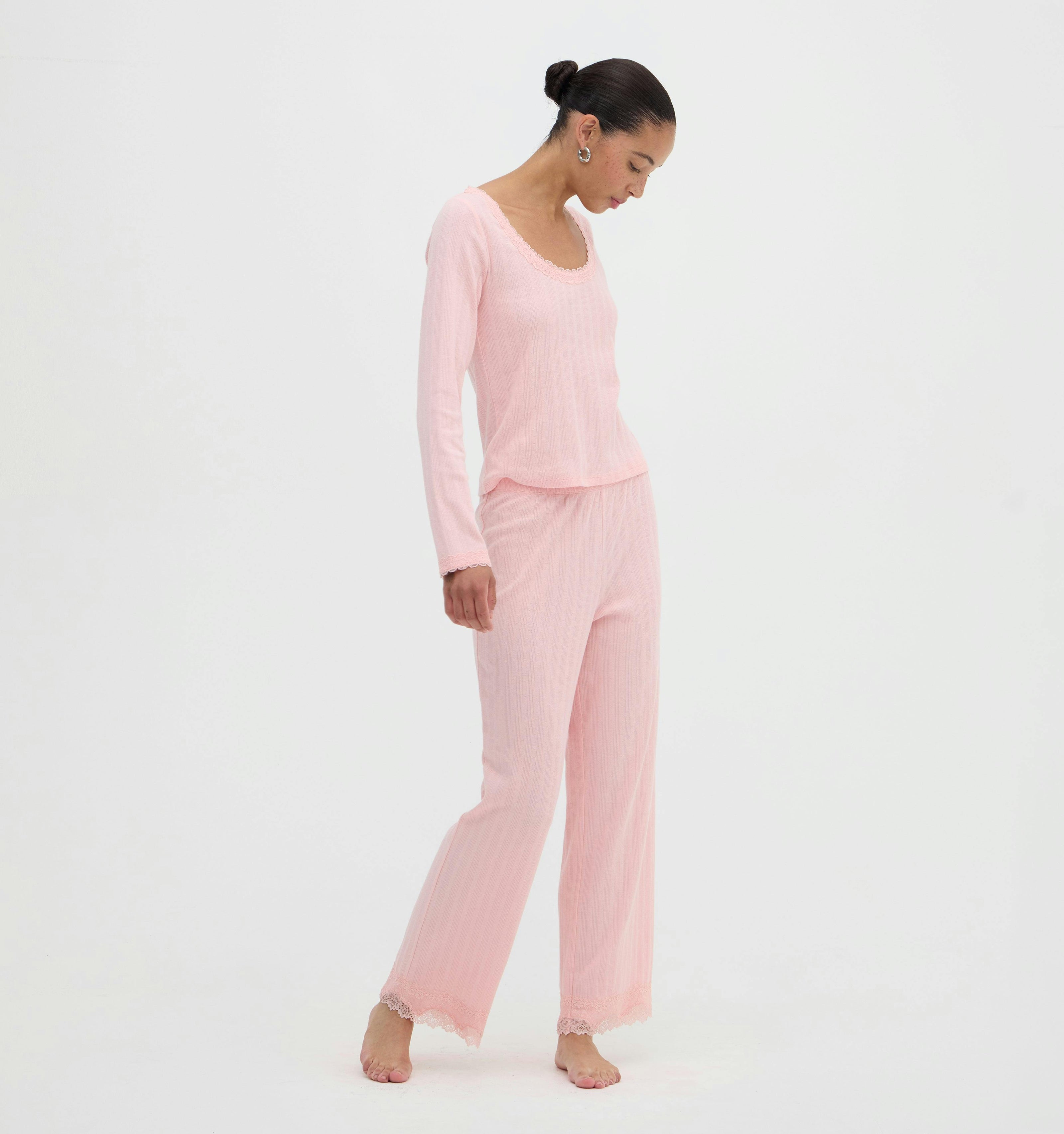 The Filippa Pointelle Pajama Set - Ballet Pink