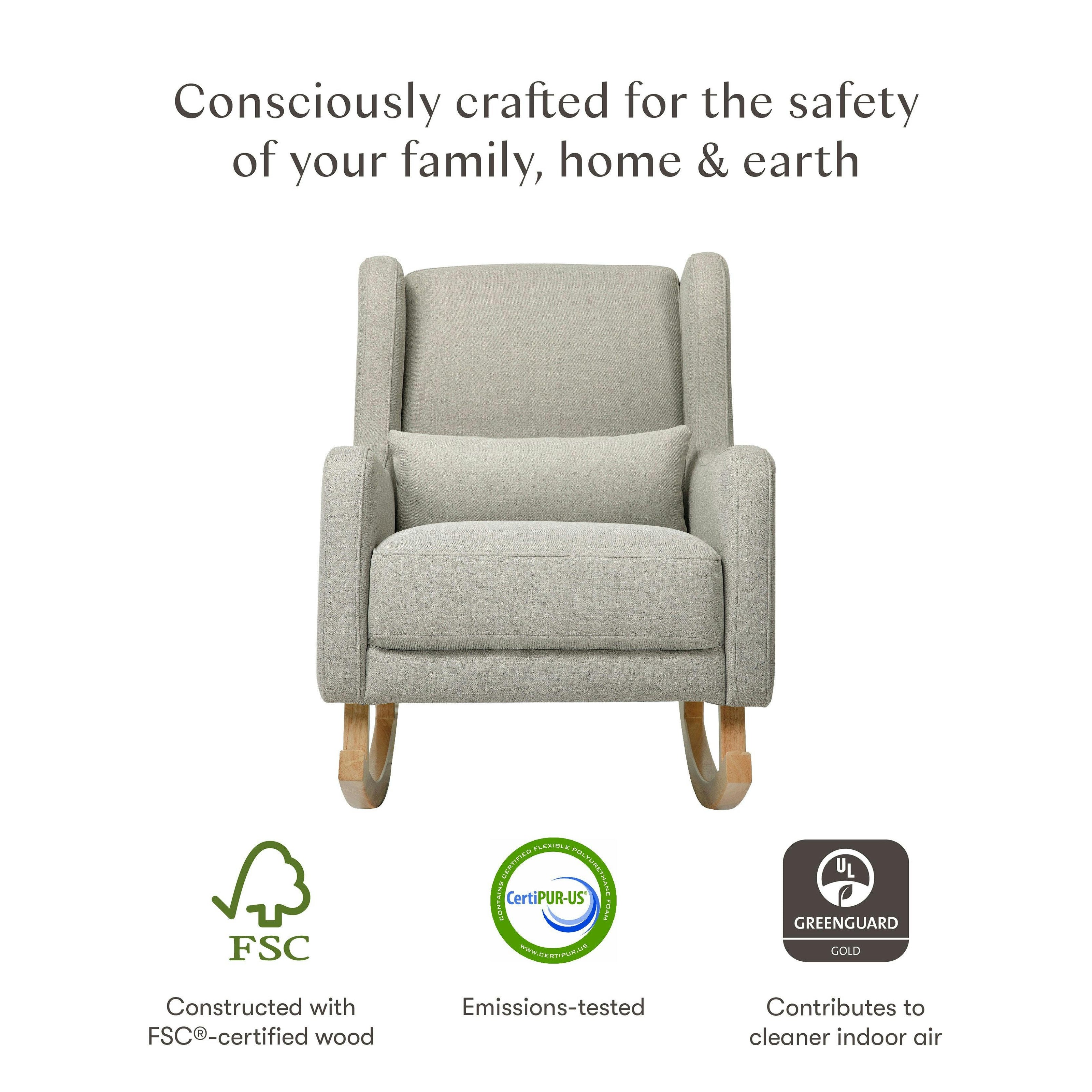 Babyletto Kai Rocker in Eco-Performance Fabric | Water Repellent & Stain Resistant
