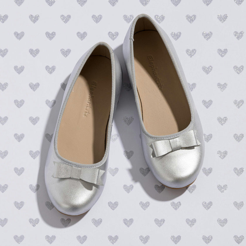Camille Ballet Flat | Silver Leather