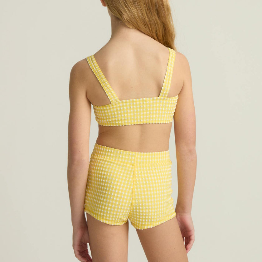 girls soleil gingham bandeau bikini and swim short