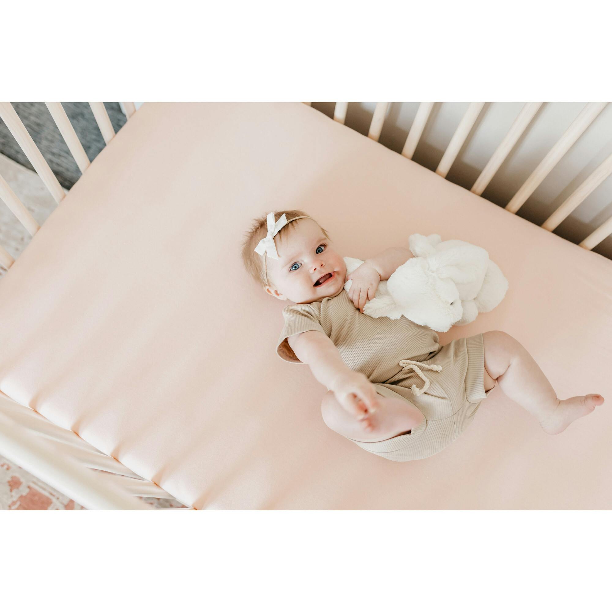 Blush Premium Fitted Crib Sheet