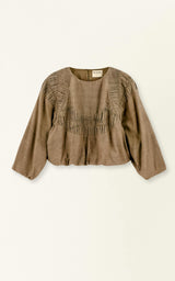 Andaman Ruched Blouse in Walnut