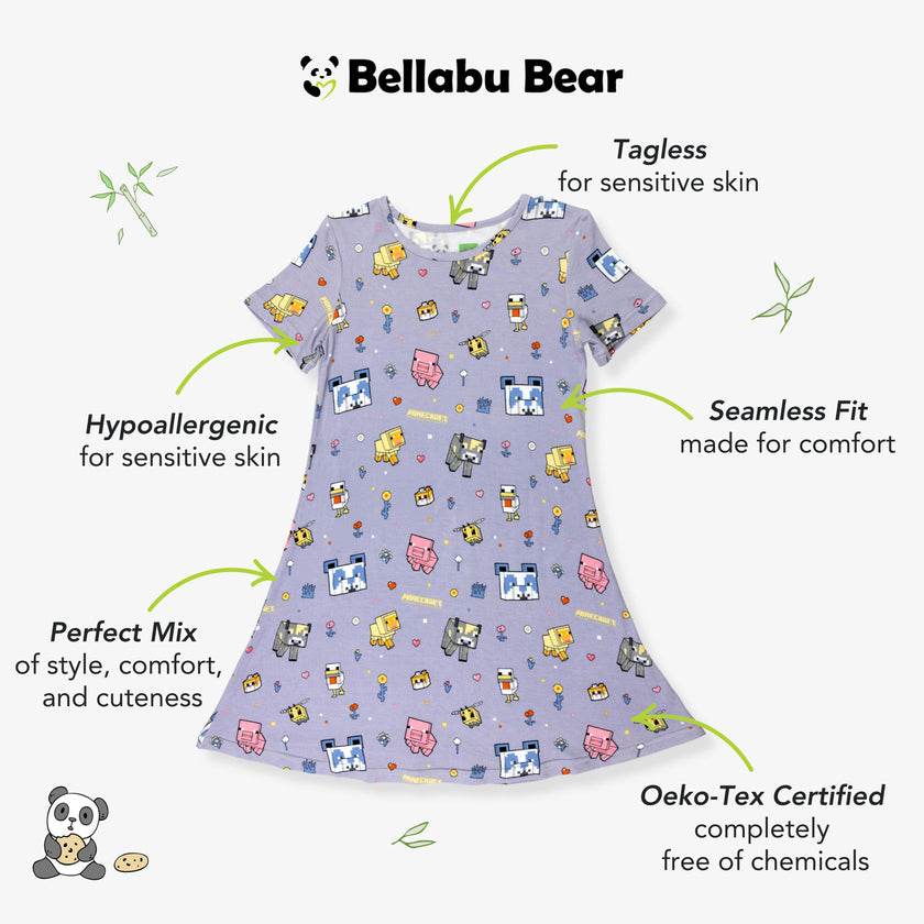 Minecraft: Pixel Pals Bamboo Girls' Short Sleeve Dress