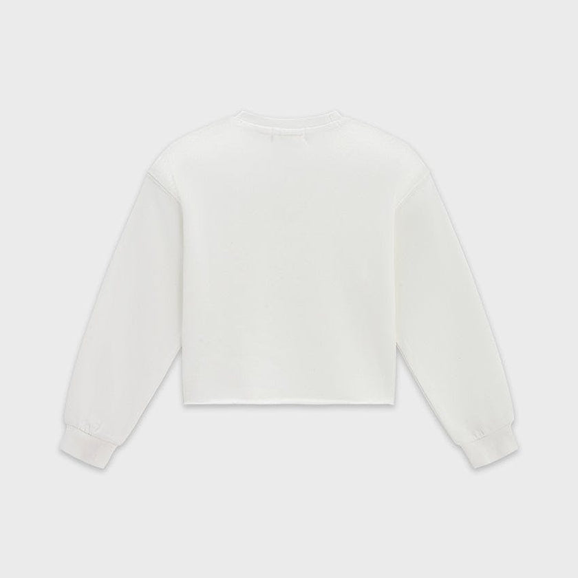 Cotton Mock Neck Cropped Sweatshirt