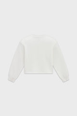 Cotton Mock Neck Cropped Sweatshirt