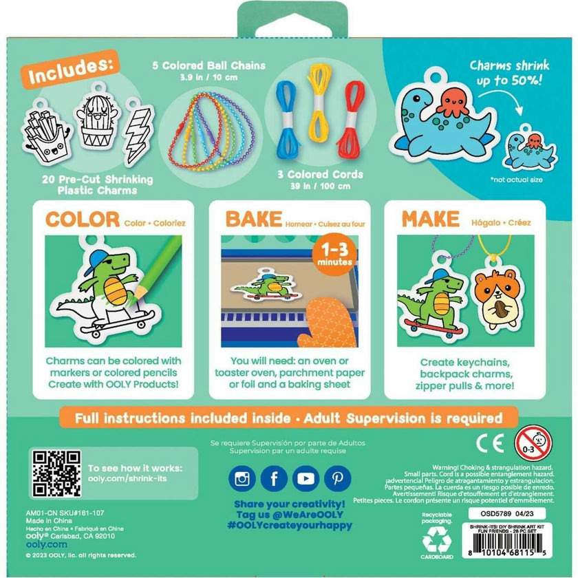 Shrink-its! DIY Shrink Art Kit - Fun Friends - 20 Charms